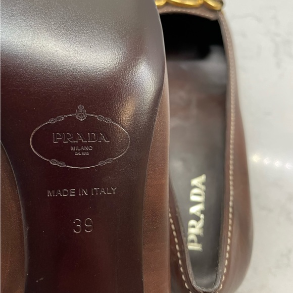 PRADA - vintage brown kitten heel pointed toe shoes - Picture 4 of 6